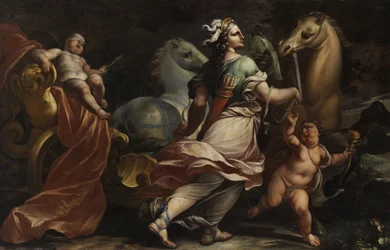 Bellona griber Amors arme